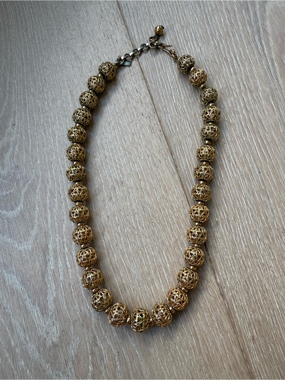 Vintage Monet Elegant Gold Filigree Necklace